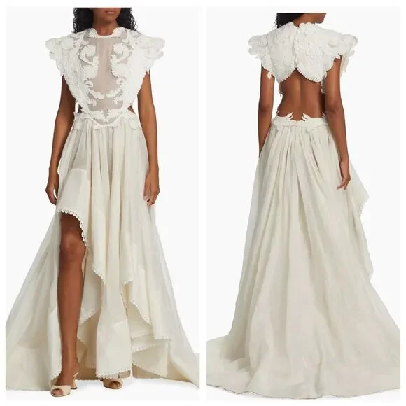 Zimmermann Tama Asymmetric Sequin-Embroidered Gown Size 3 / US 10 - Picture 1 of 15